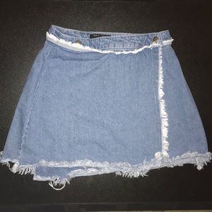 Denim wrap skirt
